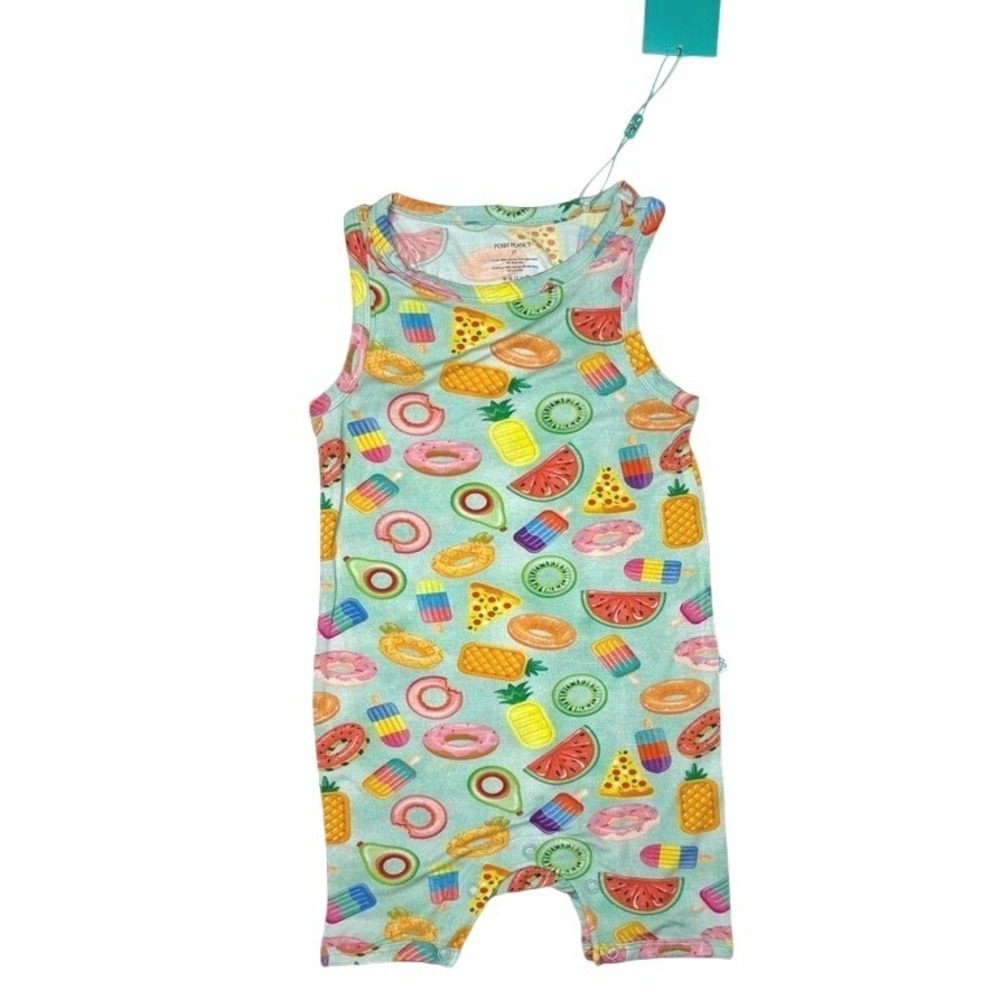 Posh Peanut Bamboo Pool Party Romper 2T Toddler Colorful Fantasy Whimsigoth NEW